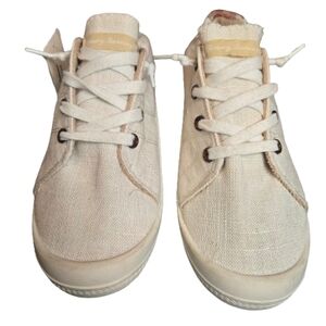 Tommy Bahama Cream Women's Canvas Sneakers With Elastic Back